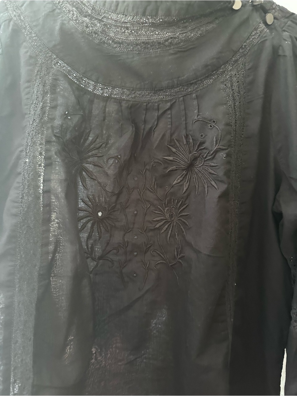 J. Crew Black Embroidered Midi Dress - Picture 2 of 9